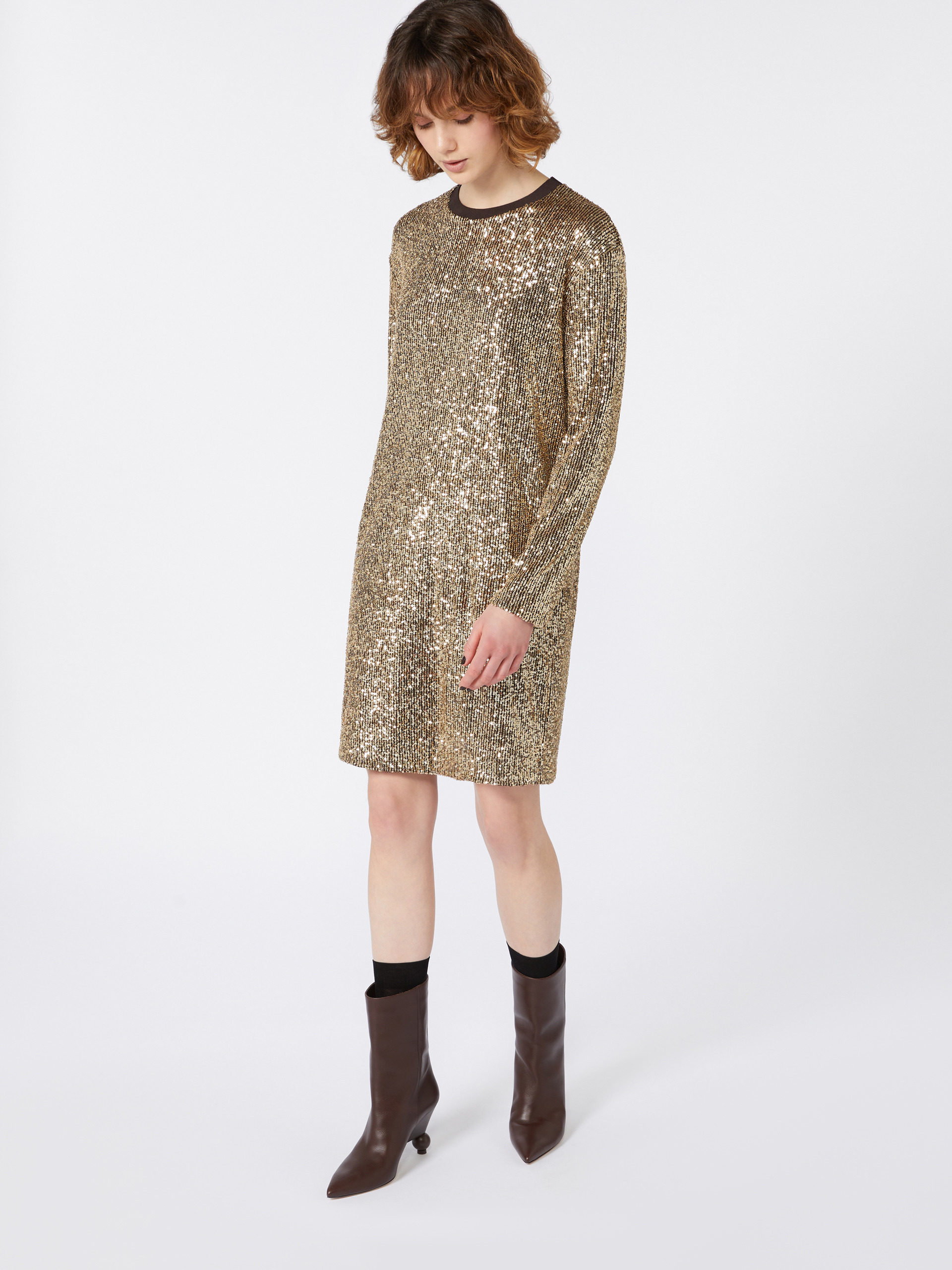 CACHI1234 Short tulle dress with sequins - 5