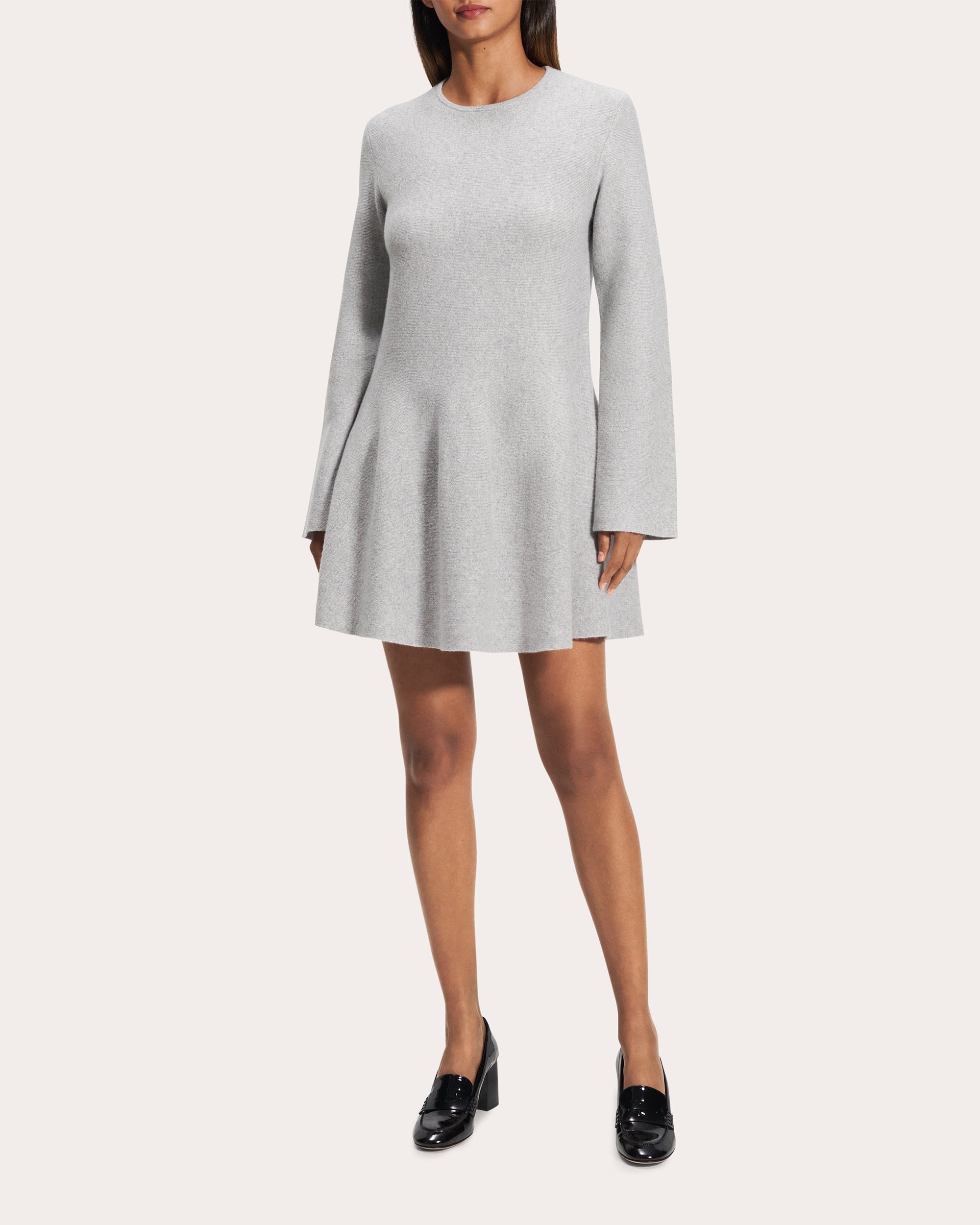 Wool Cashmere Flounced Mini Sweater Dress - 2