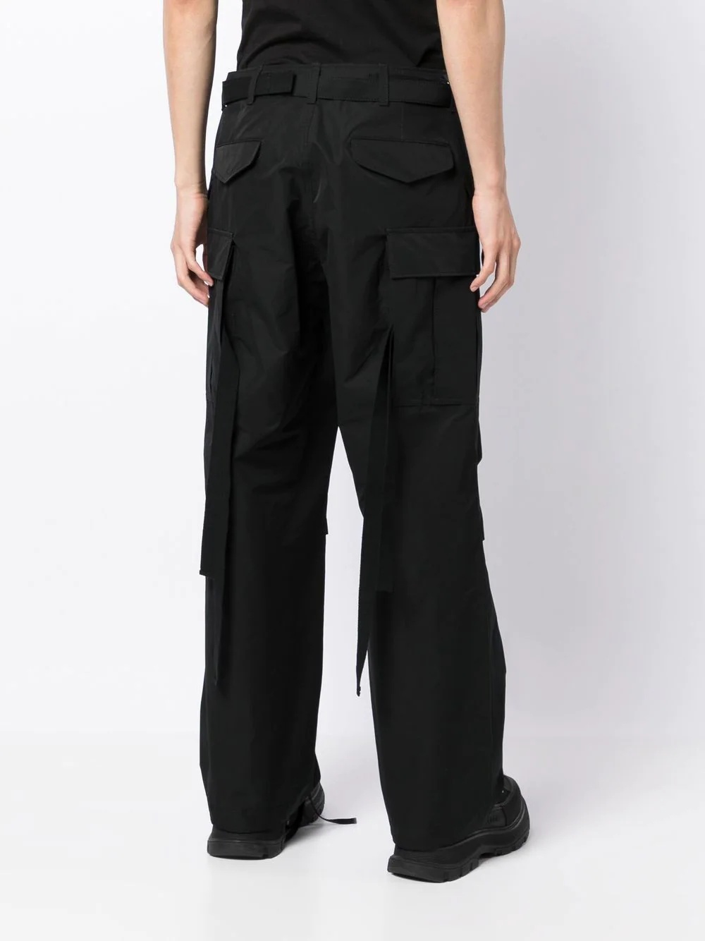 wide-leg cargo trousers - 4