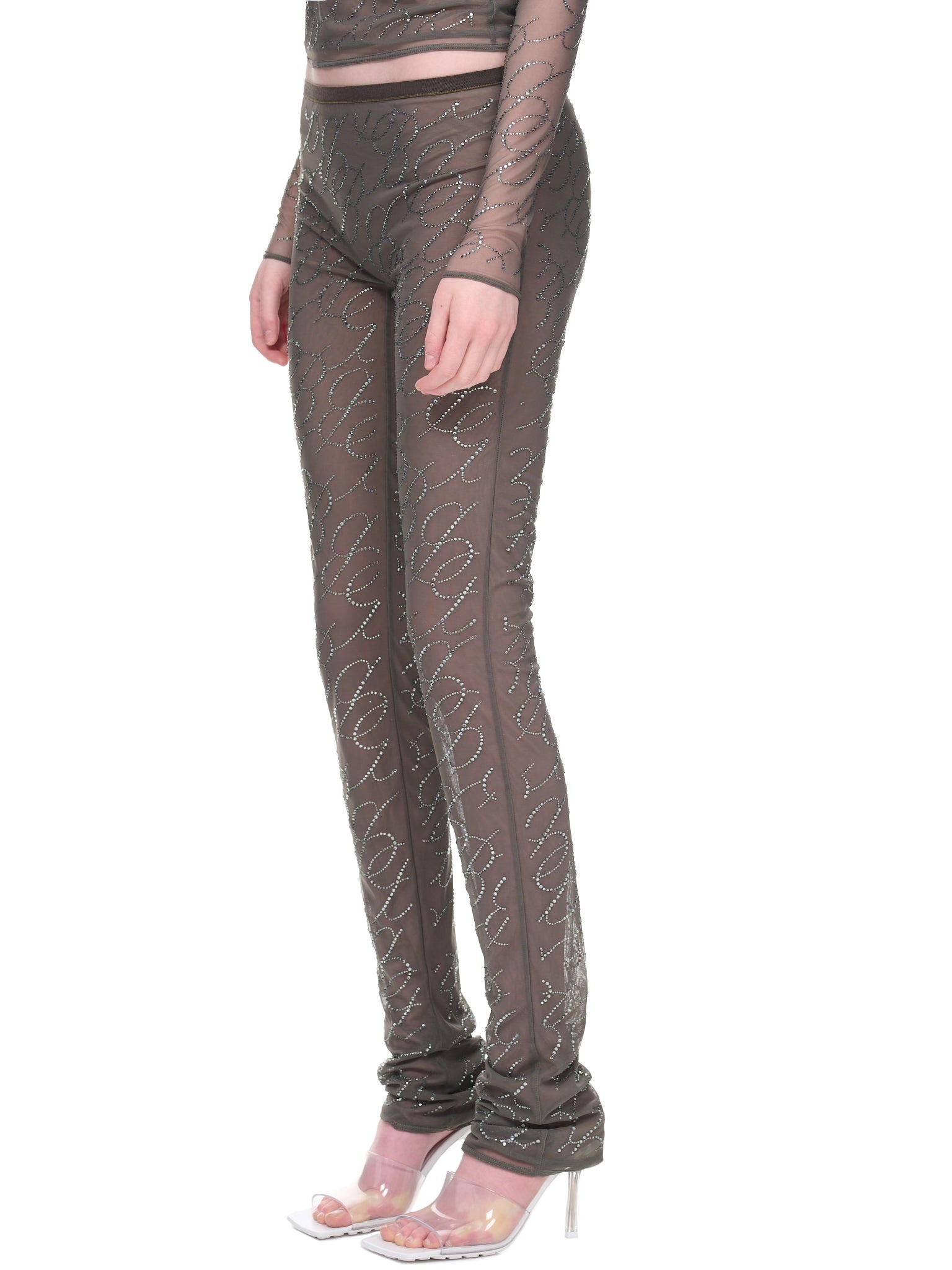 Rhinestone Logo Pants - 2