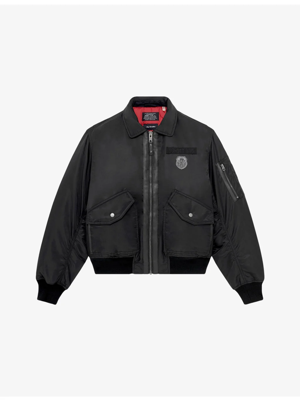 The Kooples x Schott Branded Shell Bomber Jacket - 1