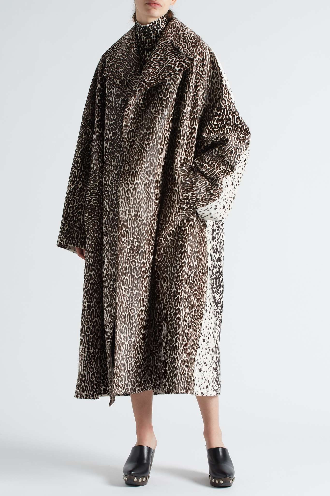 Leopard-print calf hair coat - 3