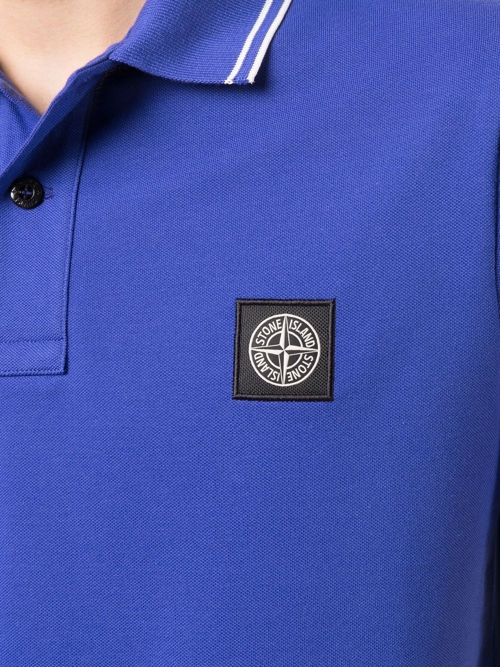 logo-patch polo shirt - 5