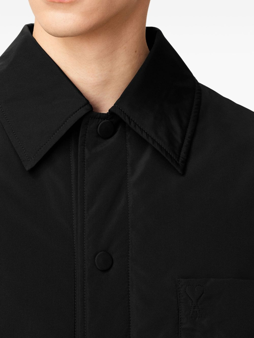 padded chest-pocket overshirt - 6