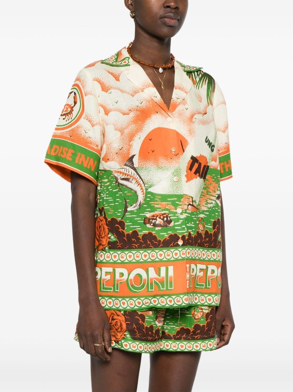 Bungalow artwork-print shirt - 3