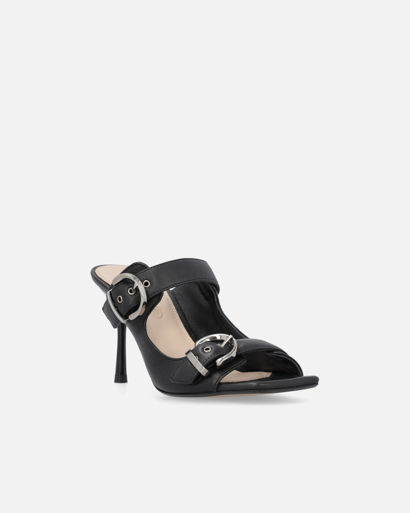NAPPA LEATHER SANDALS WITH STRAPS AND HEEL 2