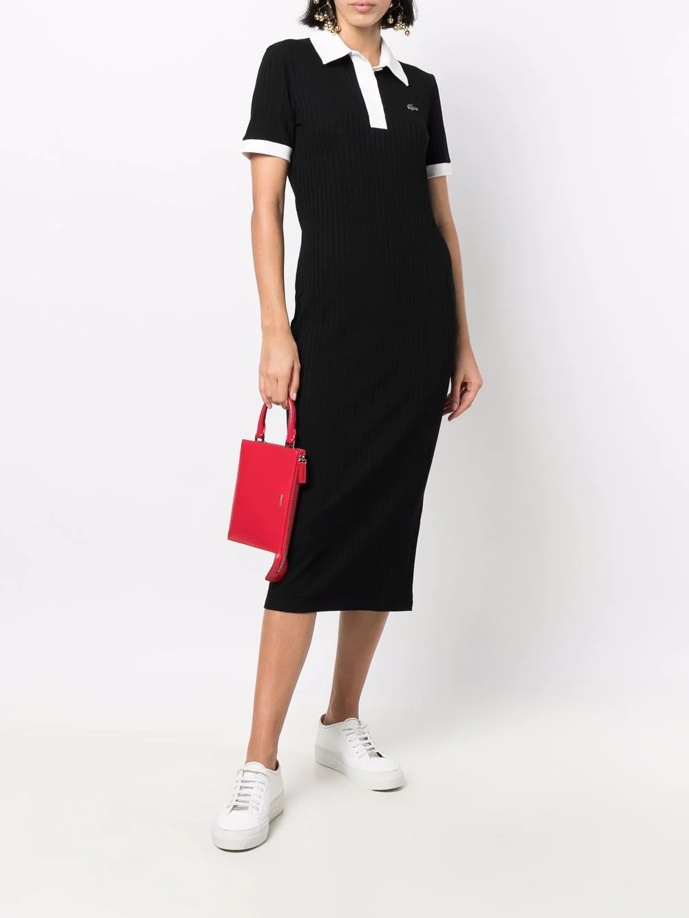 ribbed-knit polo dress - 2