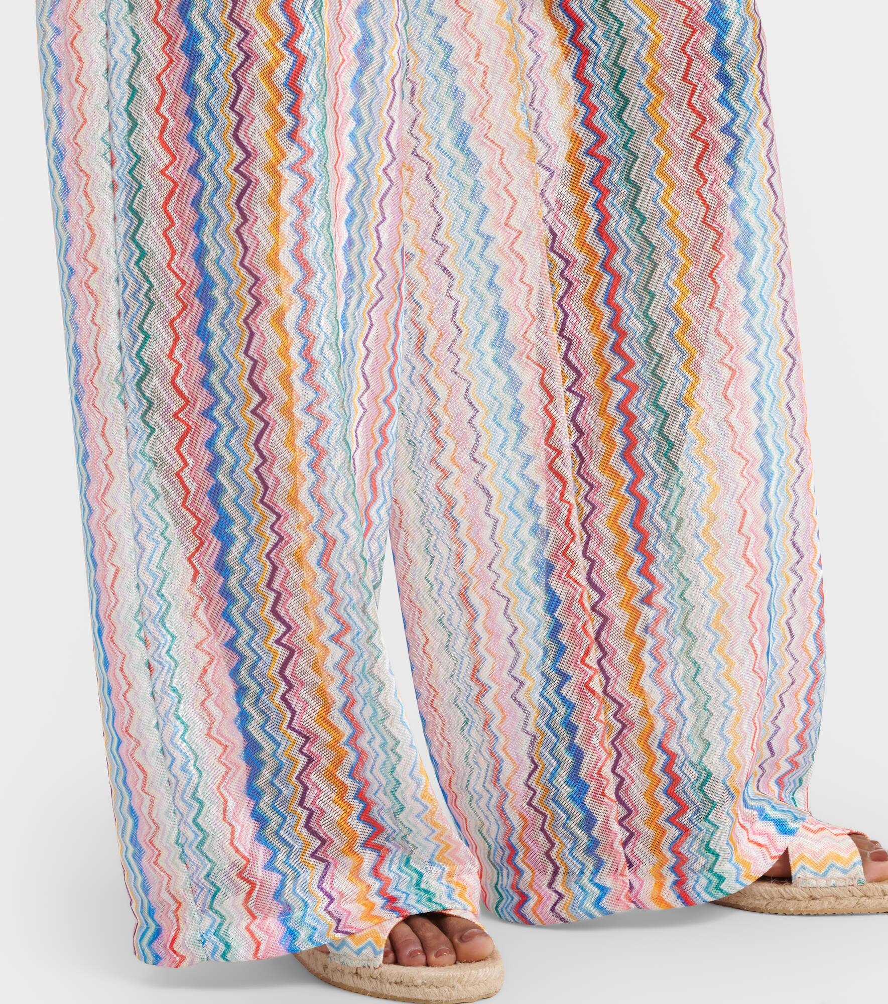 Zigzag sheer wide-leg pants - 5