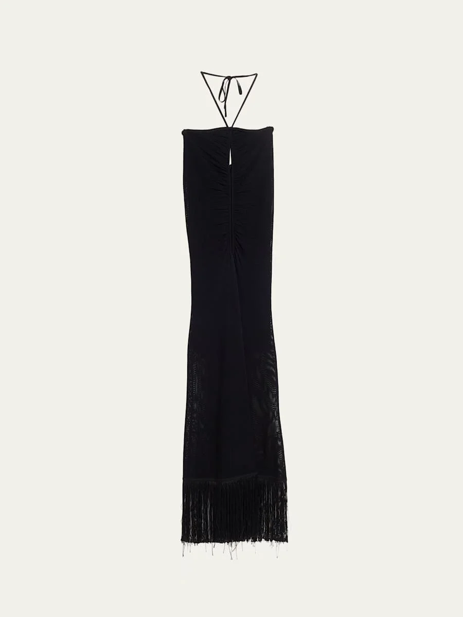 Hawthorn Fringe Halter Dress - 1