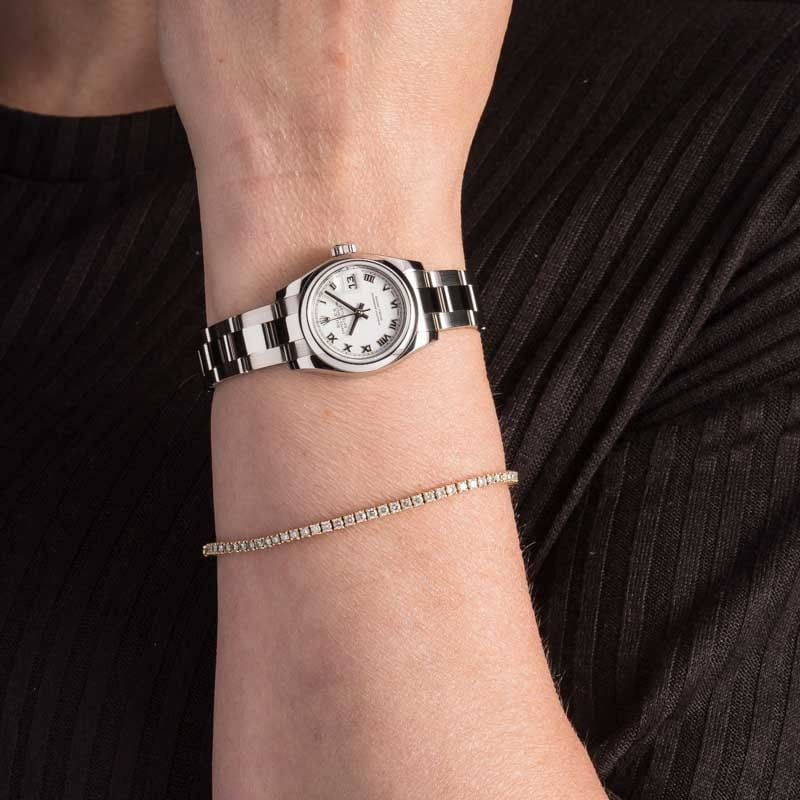 Lady Rolex Datejust 179160 White Roman Dial - 5