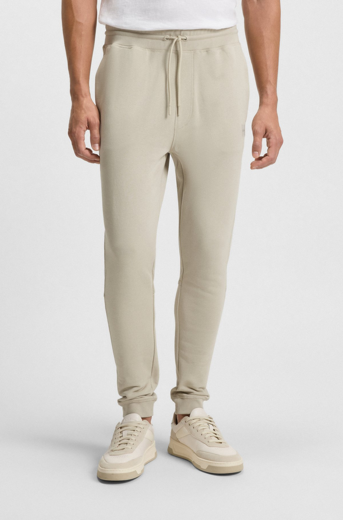 COTTON-TERRY TRACKSUIT BOTTOMS WITH LOGO PATCH - 2