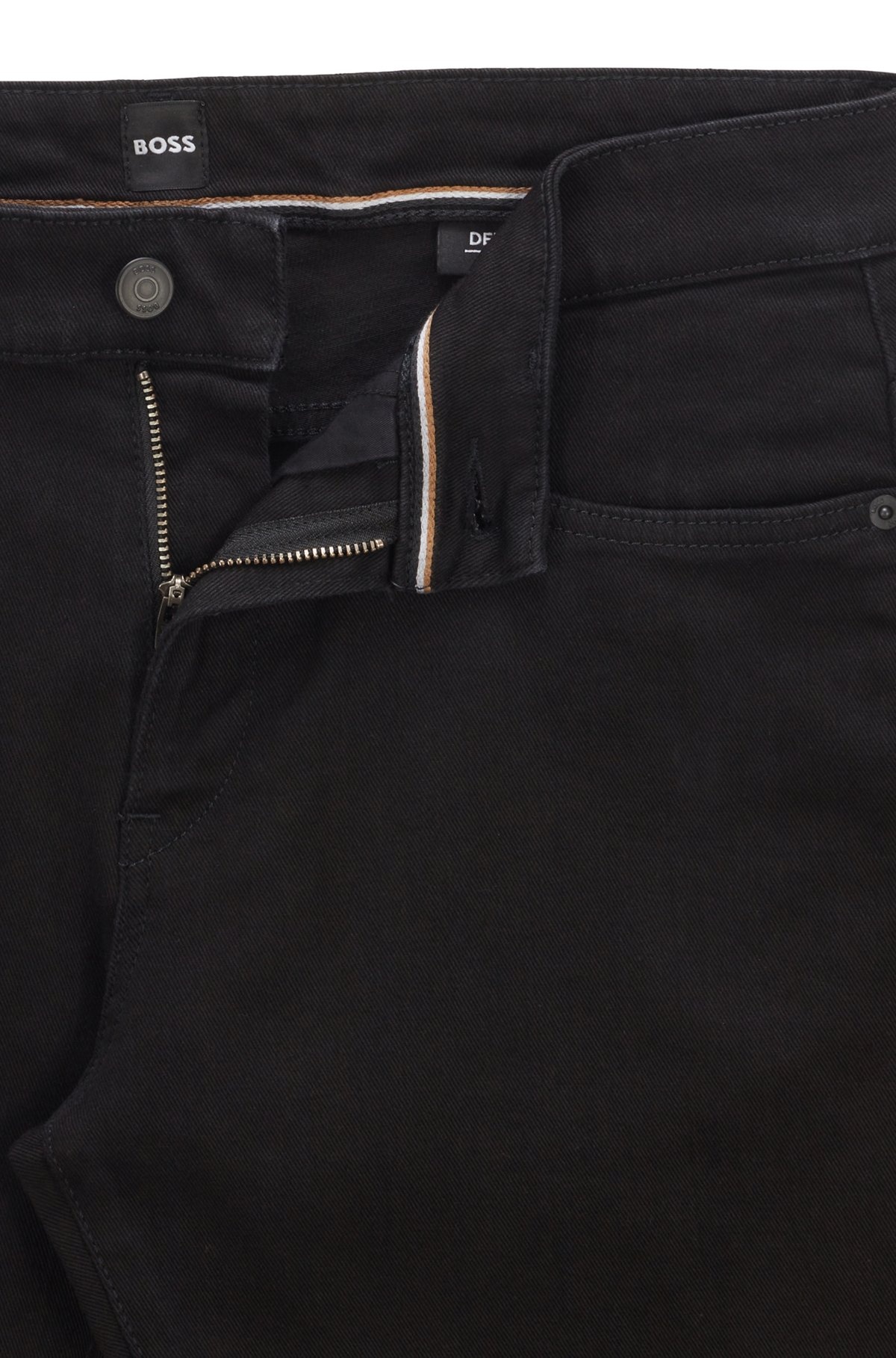 SLIM-FIT JEANS IN BLACK SUPER-SOFT ITALIAN DENIM - 6
