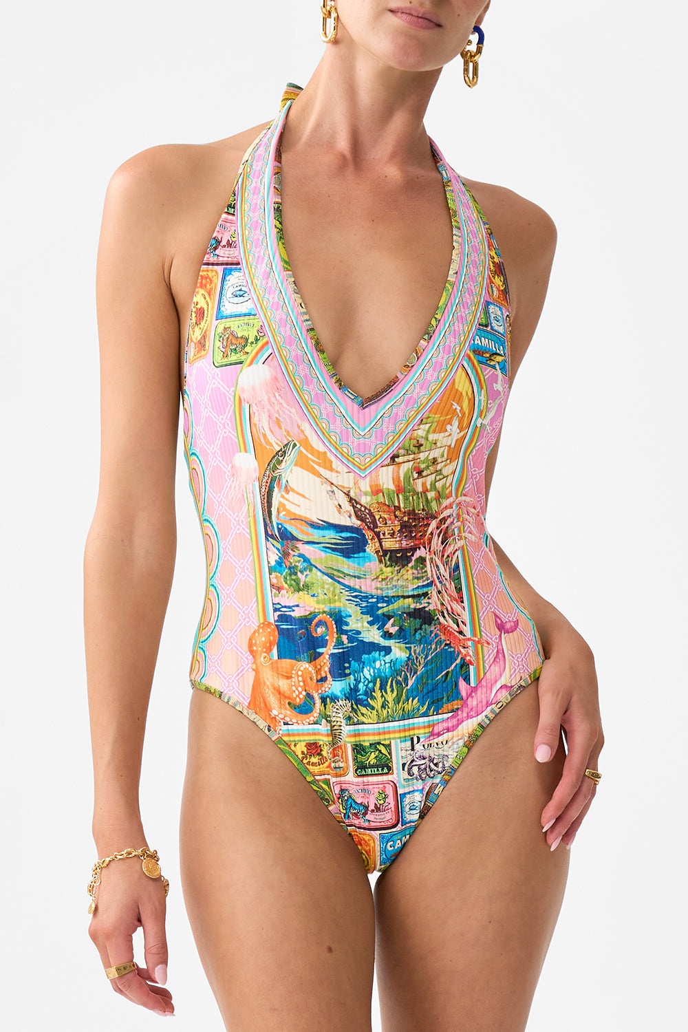 REVERSIBLE BIND EDGE HALTER ONE PIECE - 5