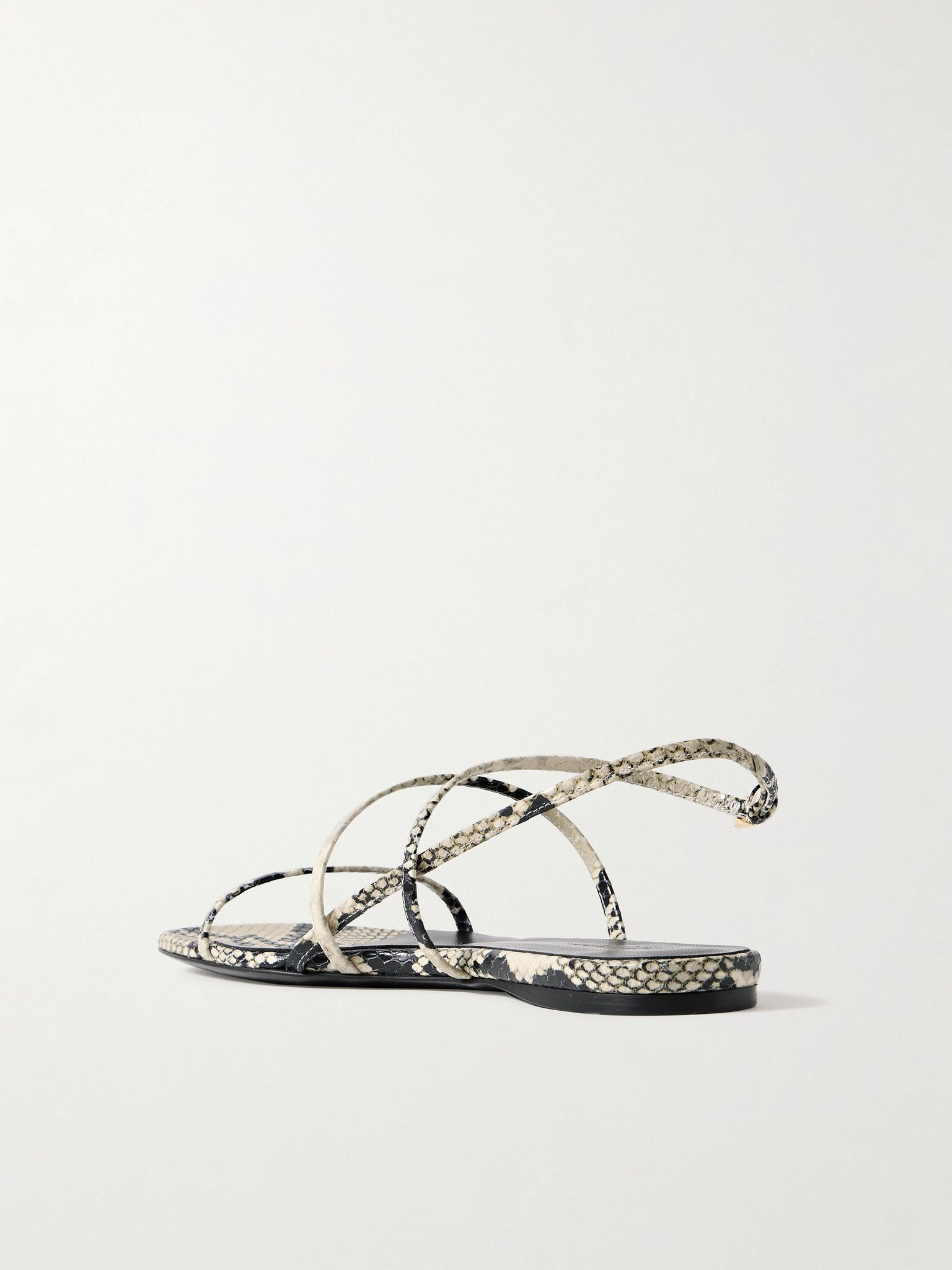 Loop snake-effect leather sandals Snake print - 3