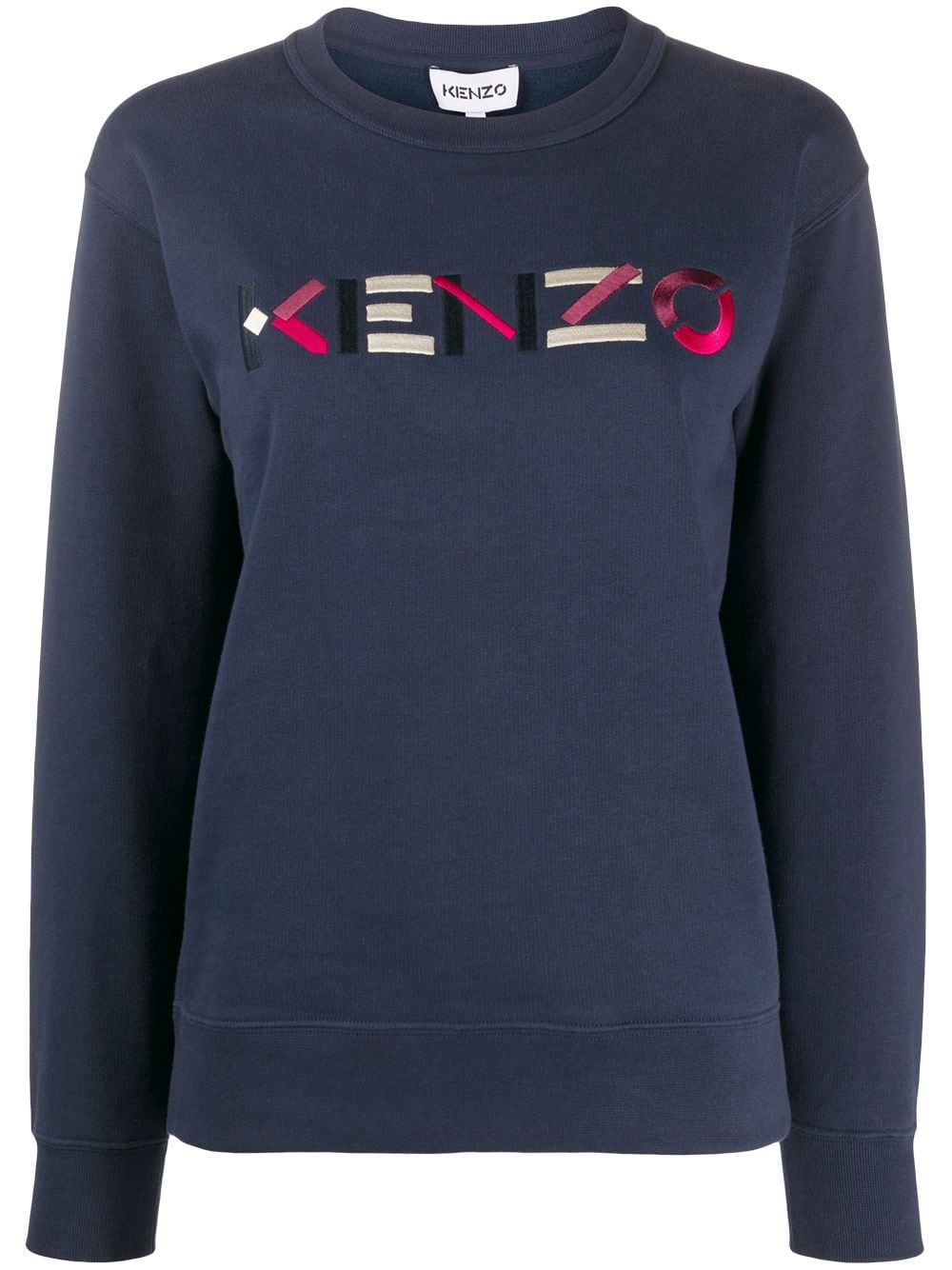 embroidered logo crew neck sweatshirt - 1