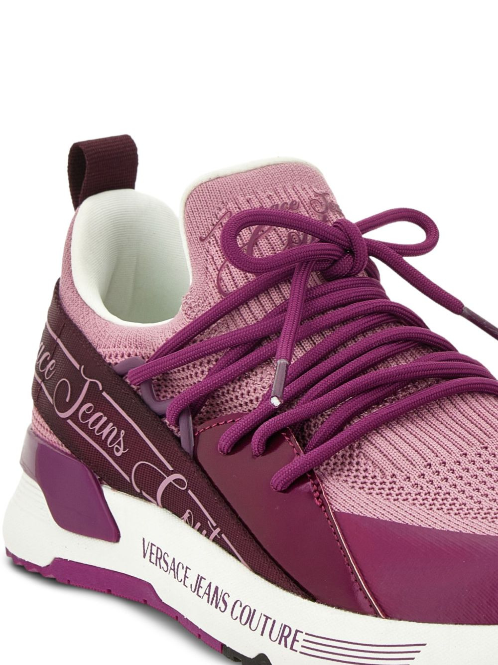 logo-detail knit trainers - 4