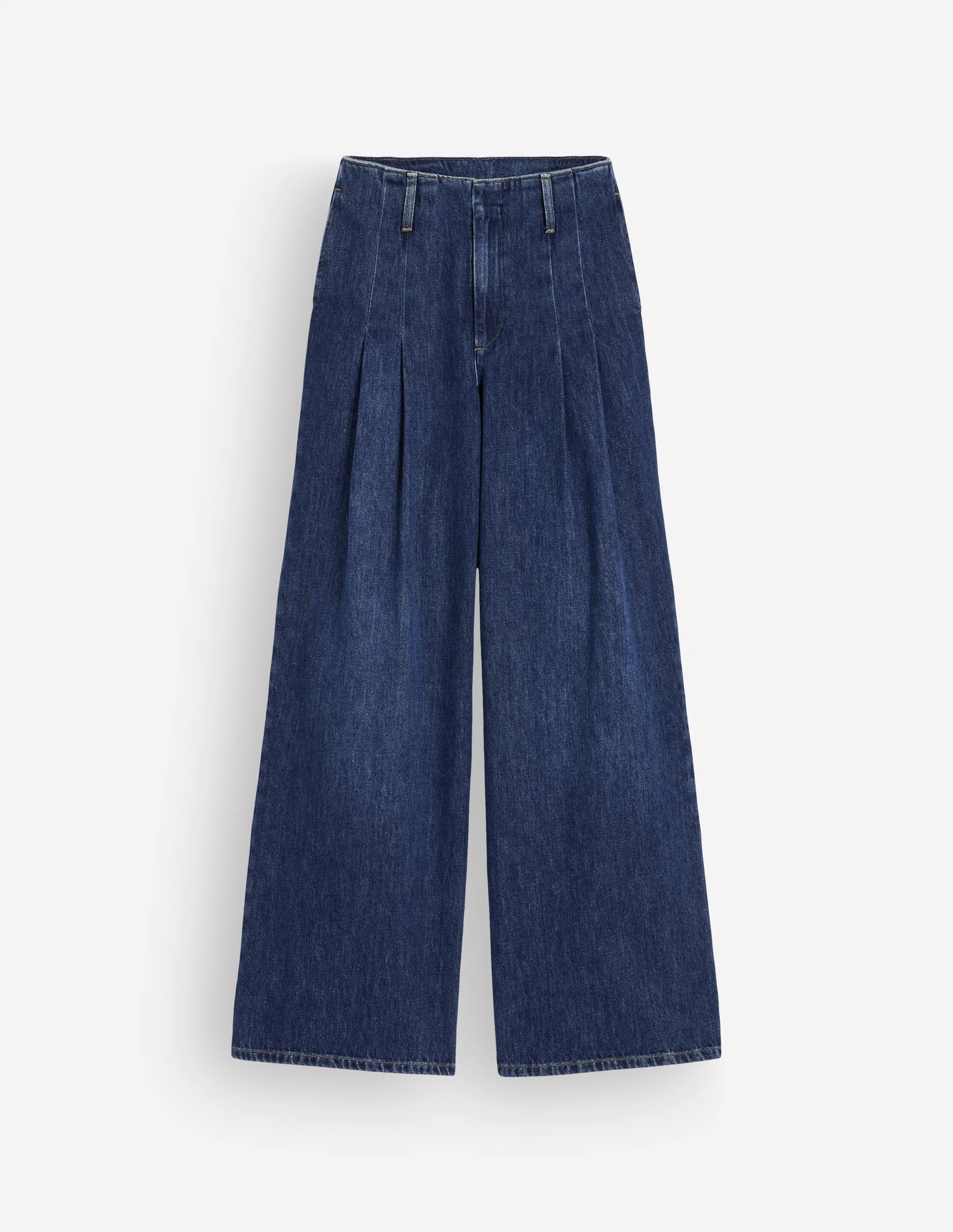 Mayfair Wide Leg Pleat Jeans-Mid Vintage - 1