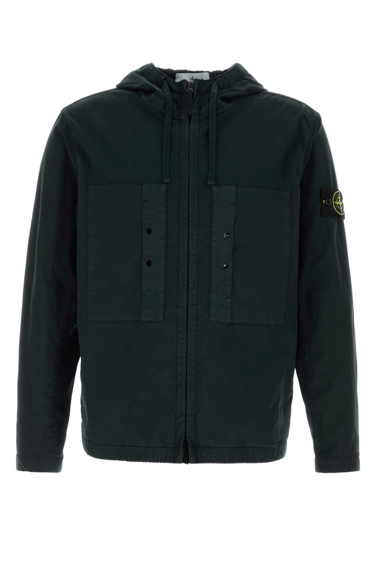 Stone Island Men Black Stretch Cotton Jacket - 1