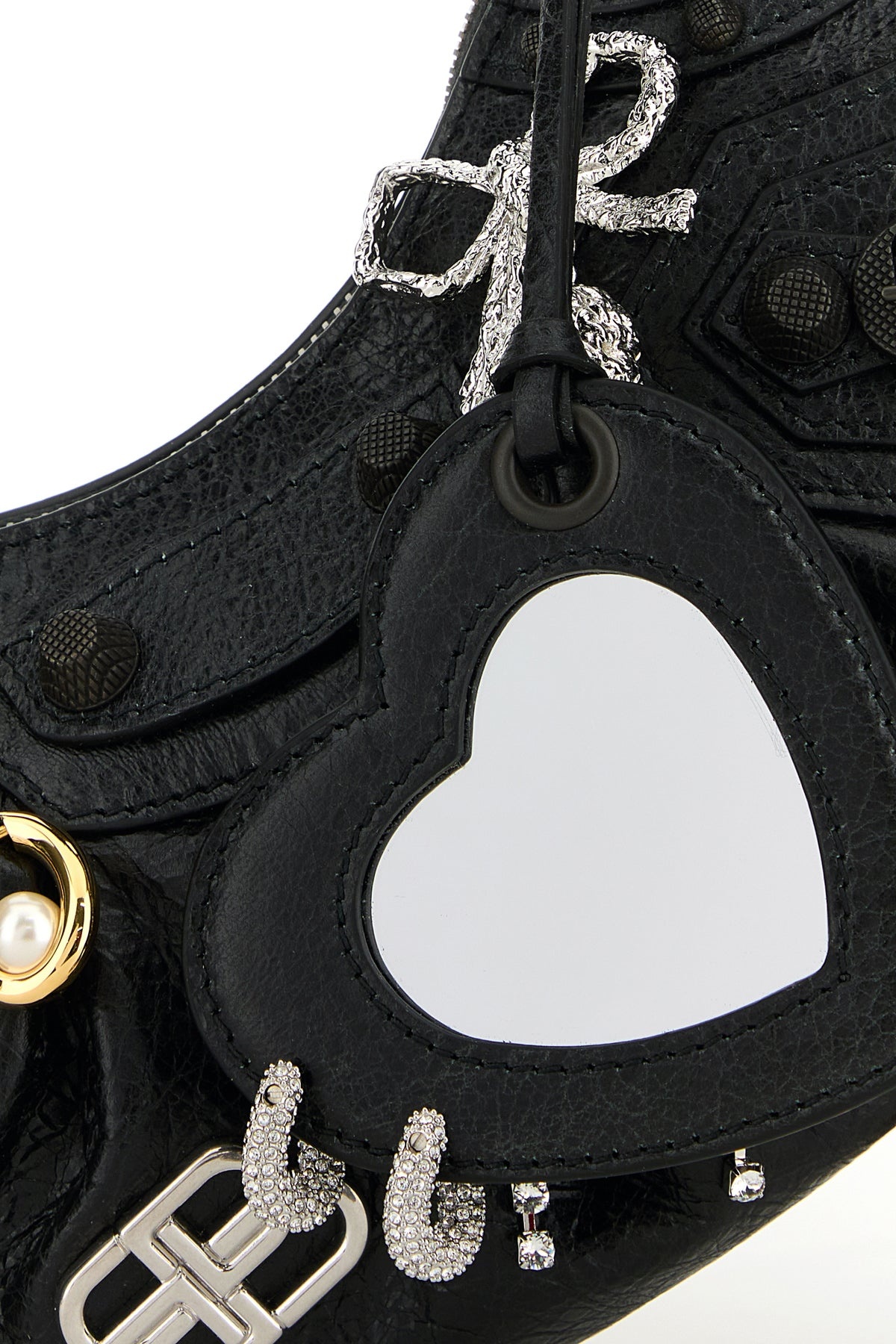 Slate leather Le Cagole XS shoulder bag - 4