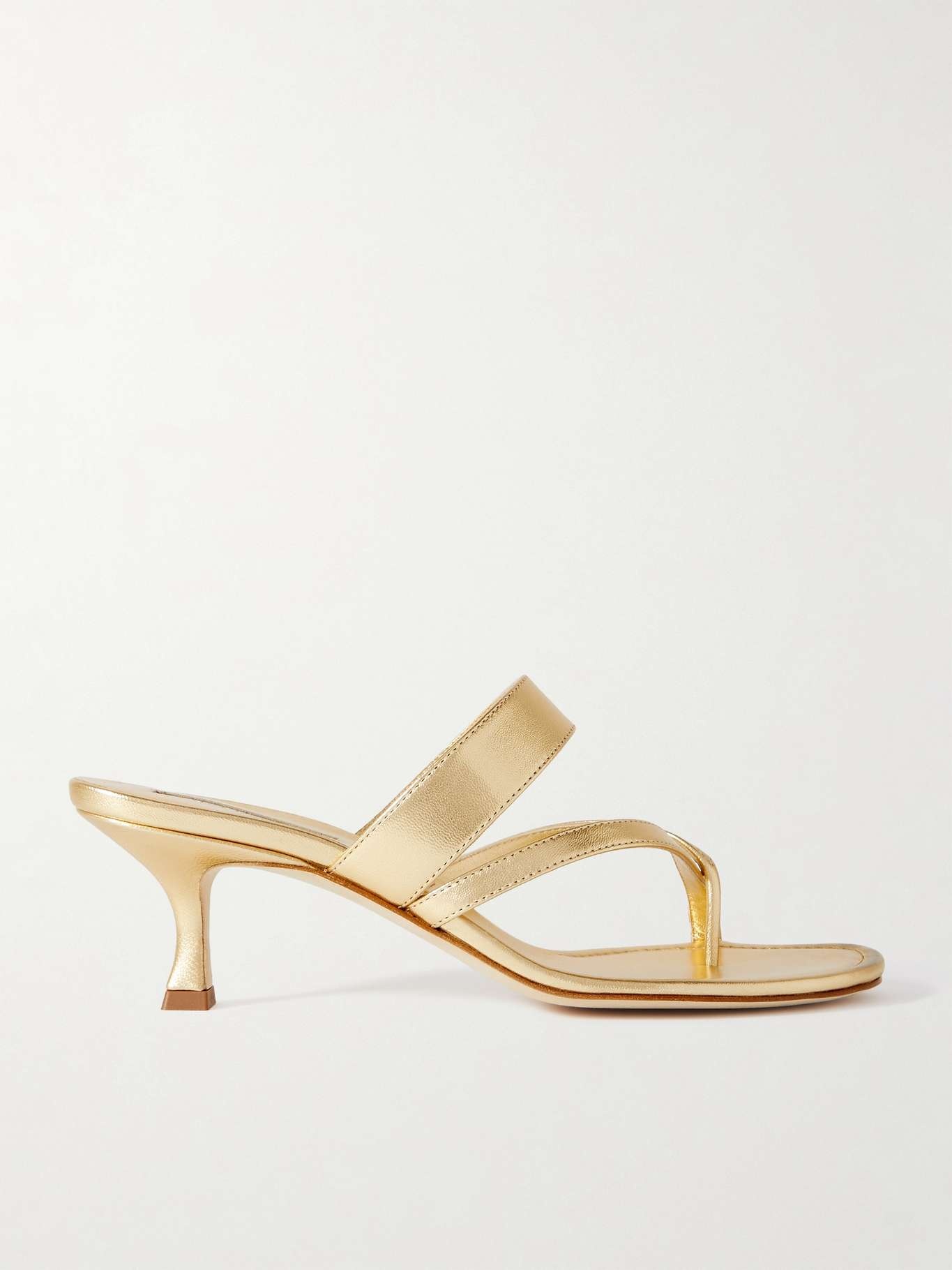 Manolo Blahnik Susa 50 metallic leather sandals | REVERSIBLE