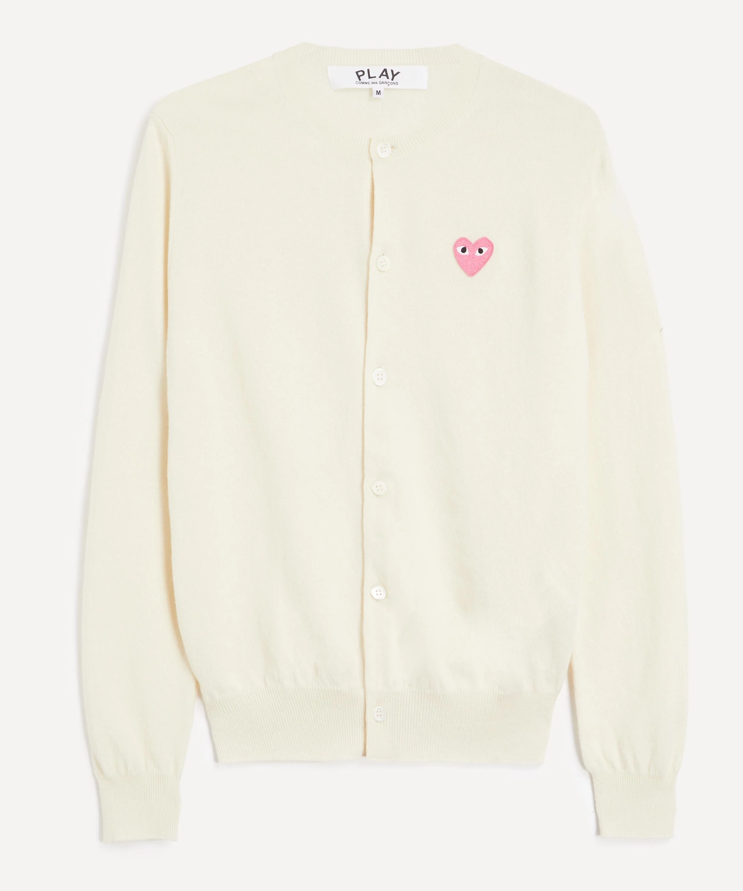 Small Pink Heart Round Neck Cardigan - 1