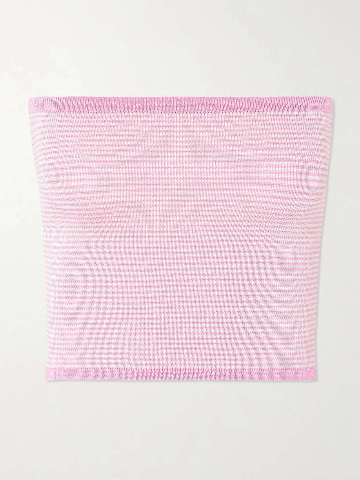 Strapless Striped Knitted Top - 1