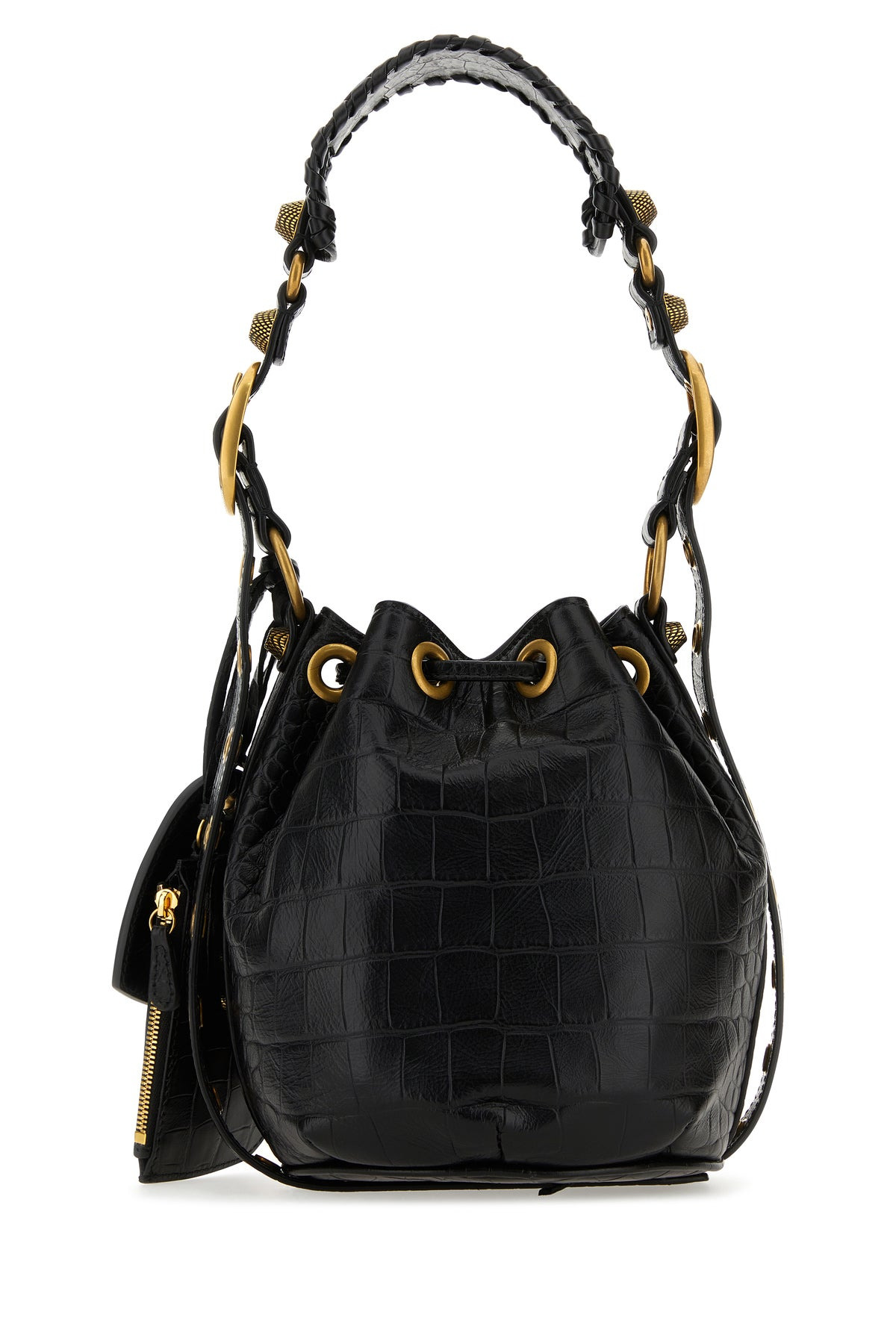 Black leather Le Cagole XS bucket bag - 3