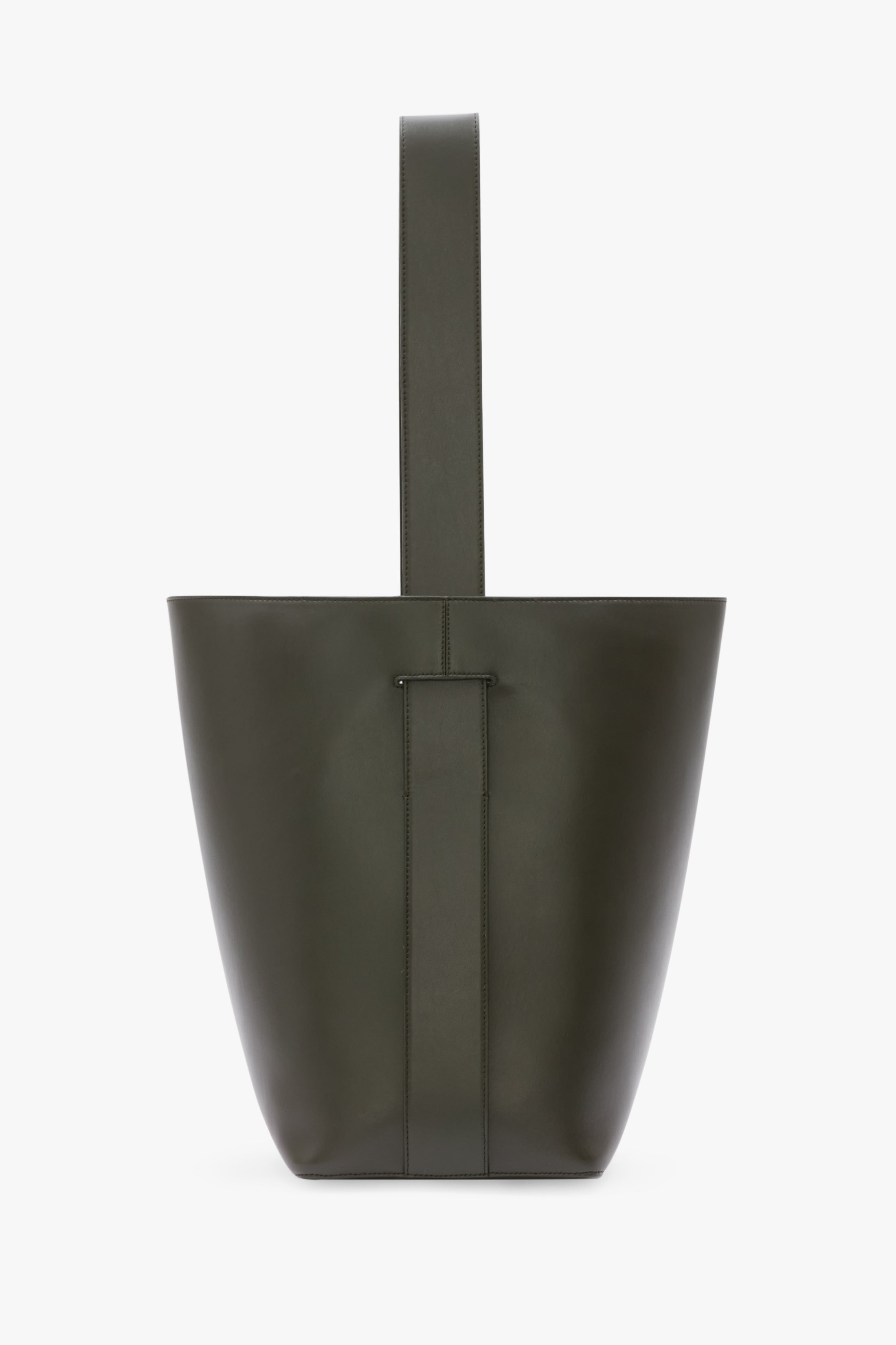 Dia Bucket Bag In Dark Olive Smooth Leather - 4