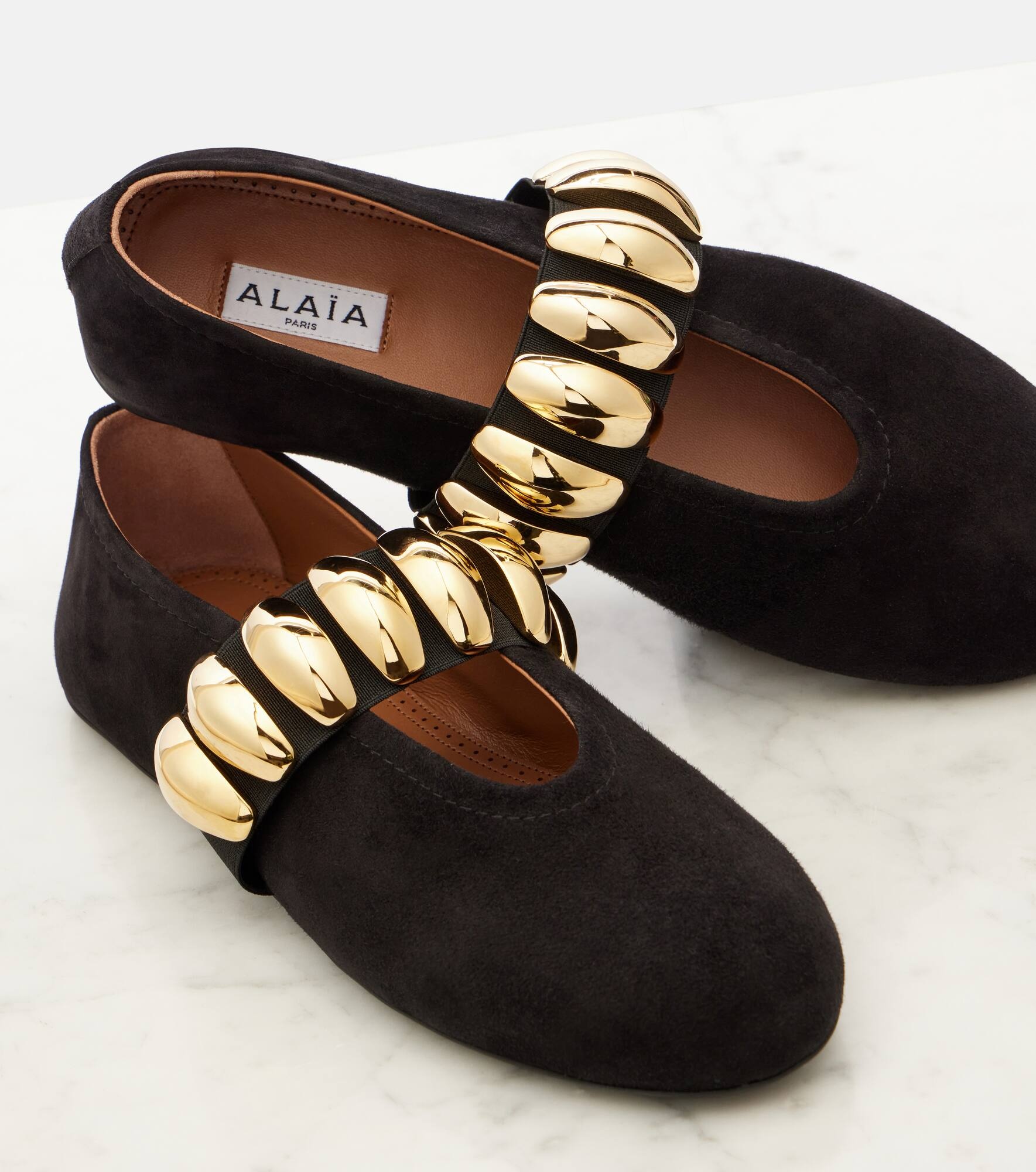 Embellished suede ballet flats - 5