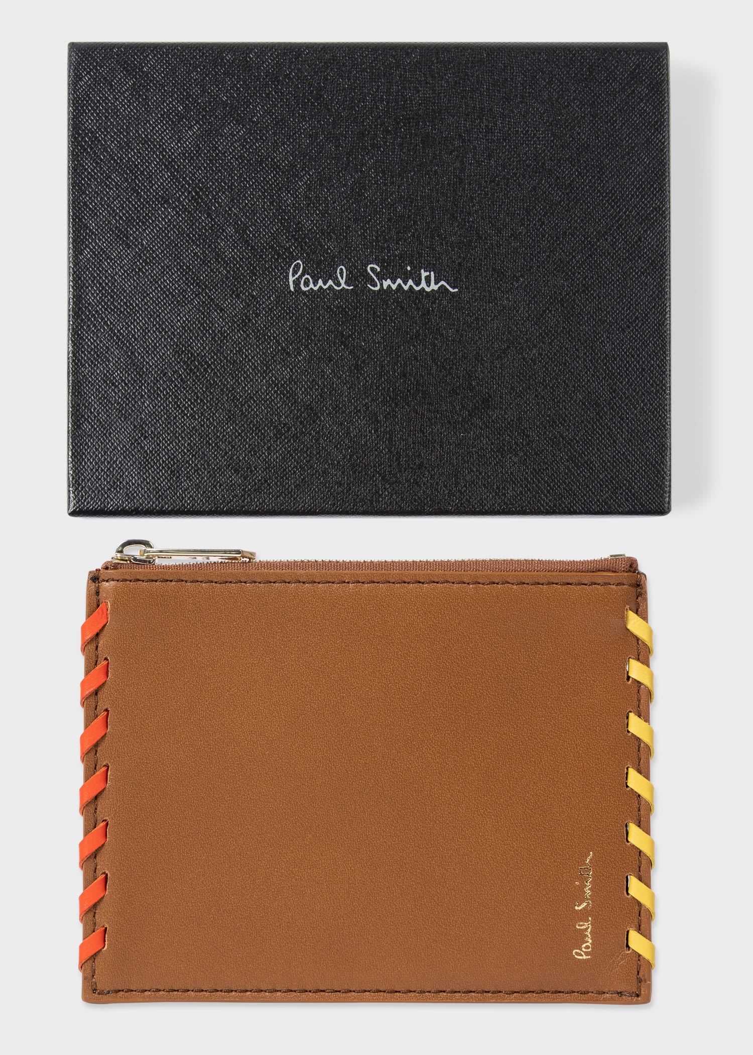 Contrast Stitch Zip Wallet - 5