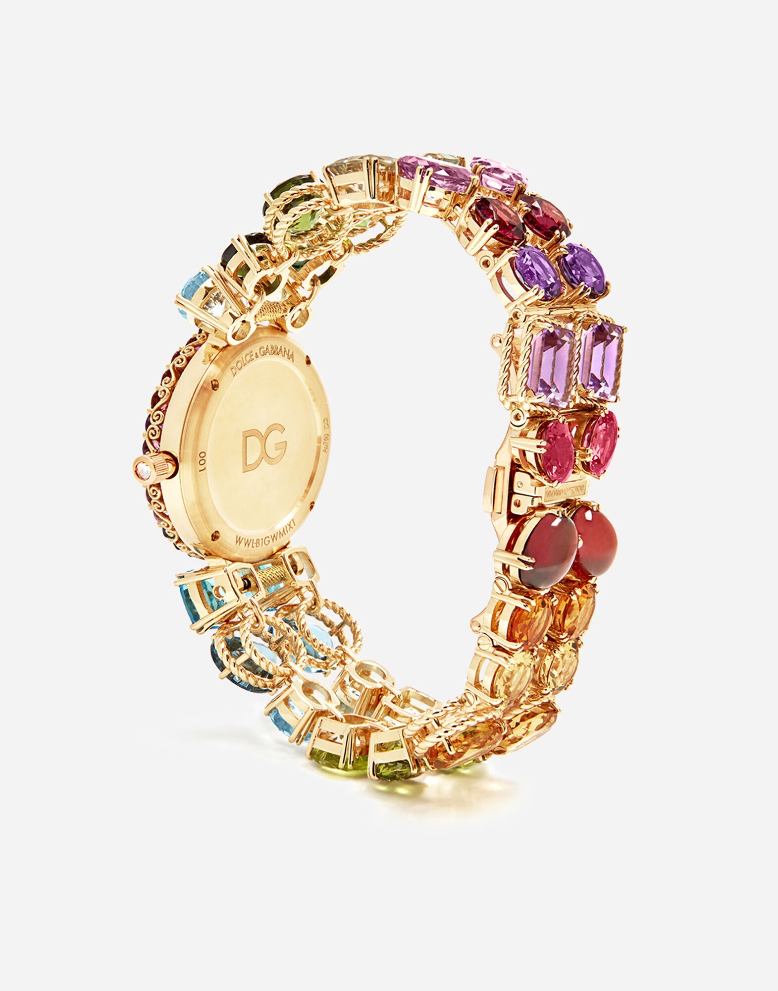 Rainbow Watch 18-carat yellow gold and multicolored gems - 2