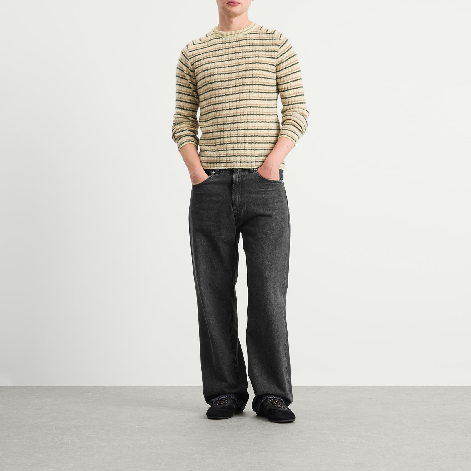 Auralee Shetland Wool Cashmere Rib Knit P/O - 4