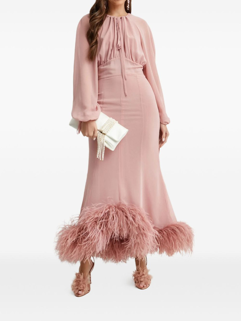 16ARLINGTON Davis tie-neck feather dress outlook