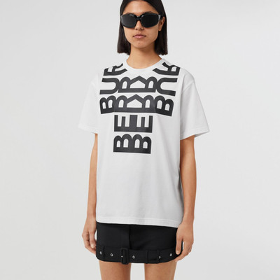 Burberry Logo Print Cotton Oversized T-Shirt outlook