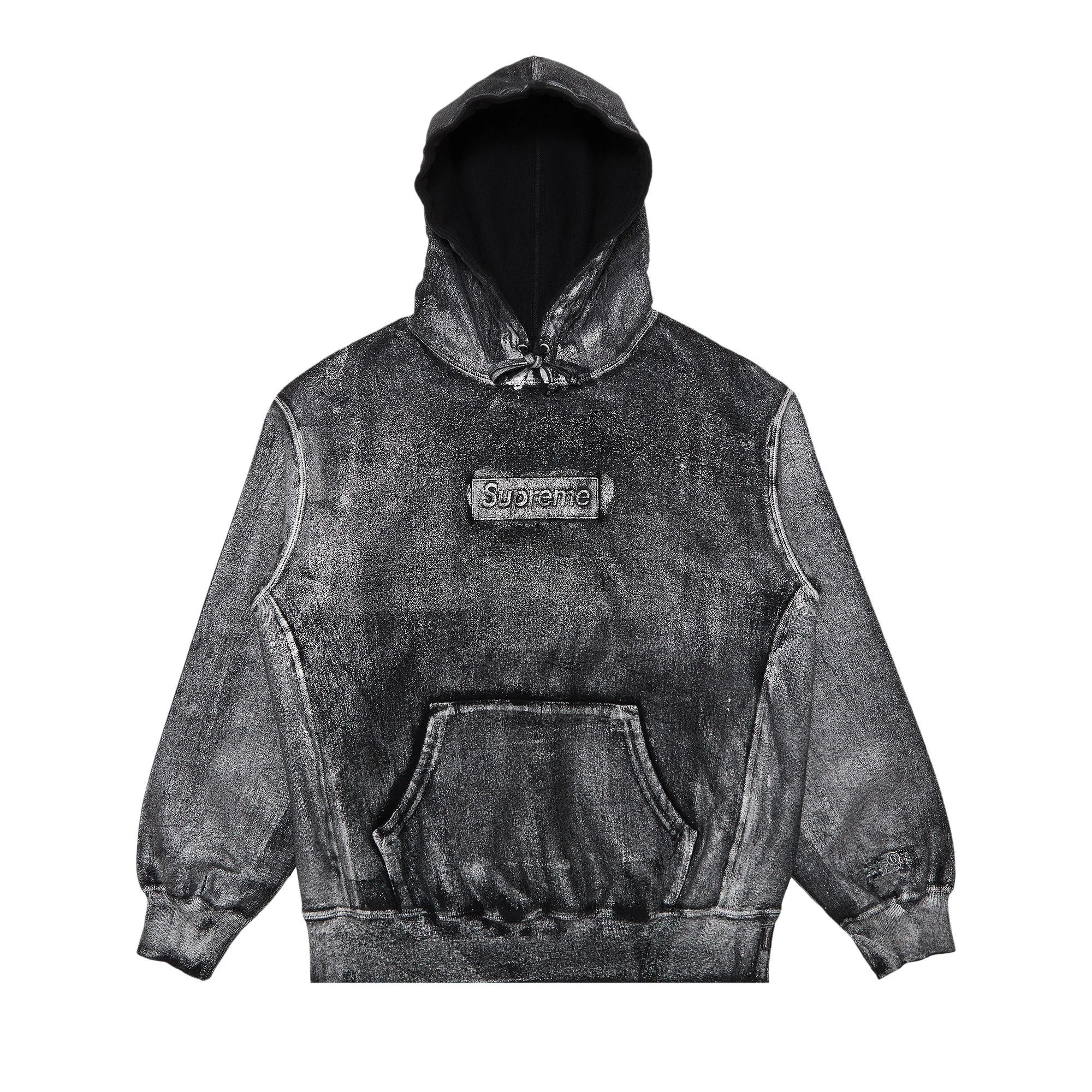 Supreme x MM6 Maison Margiela Foil Box Logo Hooded Sweatshirt 'Black' - 1