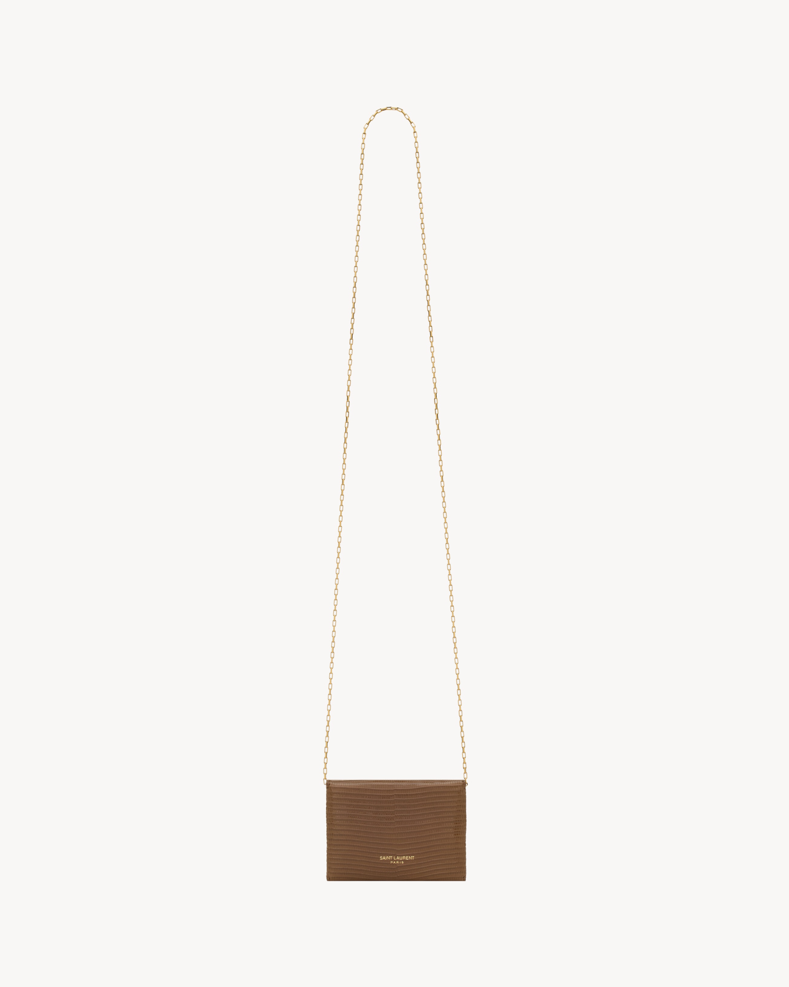 LETTER CHAIN CARD CASE IN LIZARD - 2