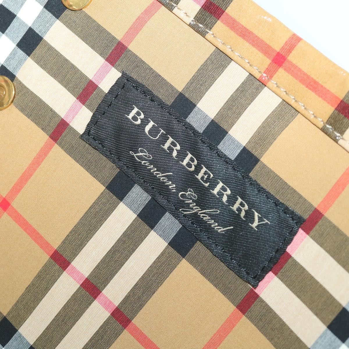 Burberry Nova Check Tote Bag Coated Canvas Beige Black - 14