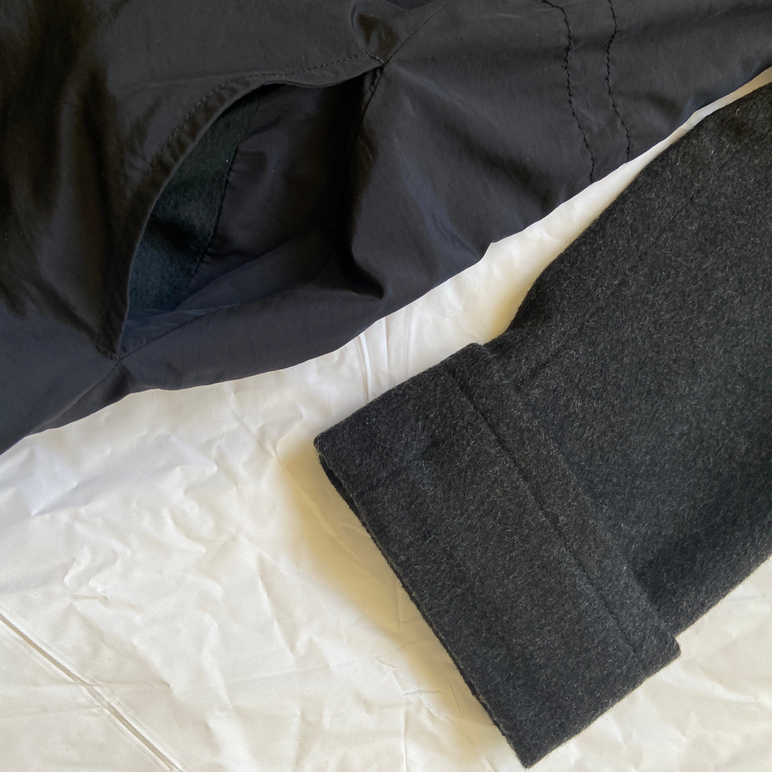 Martin Margiela 2008 mm6 wool / nylon hybrid long coat 38 - 11