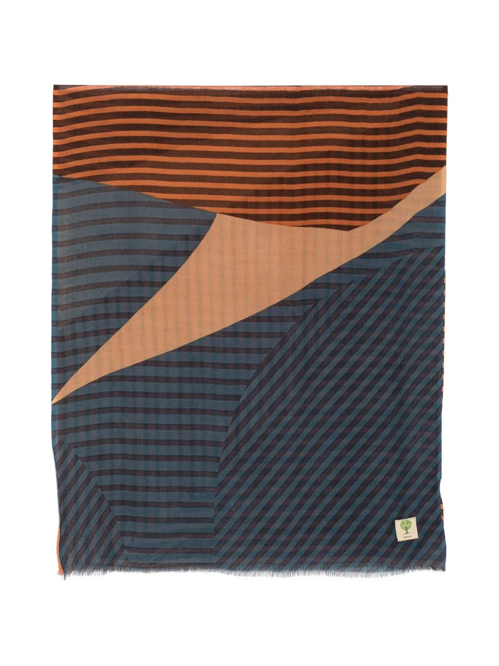 striped fringed scarf - 1