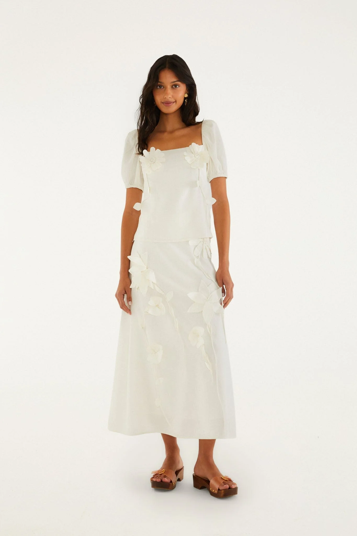 Off-White 3D Flowers Midi Skirt - 1