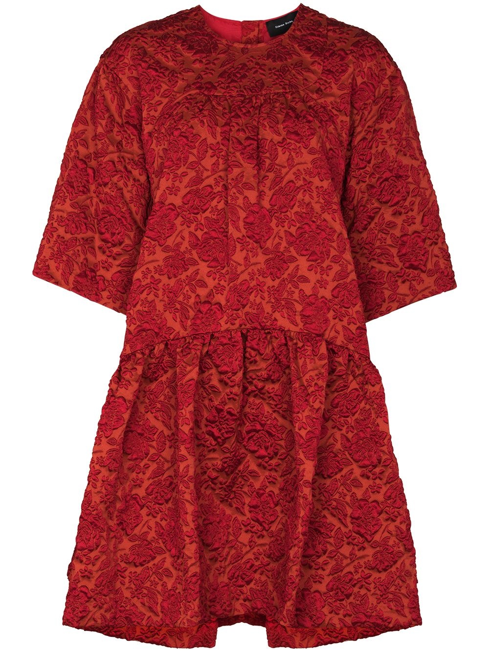 x Browns 50 oversized floral-cloqué dress - 1