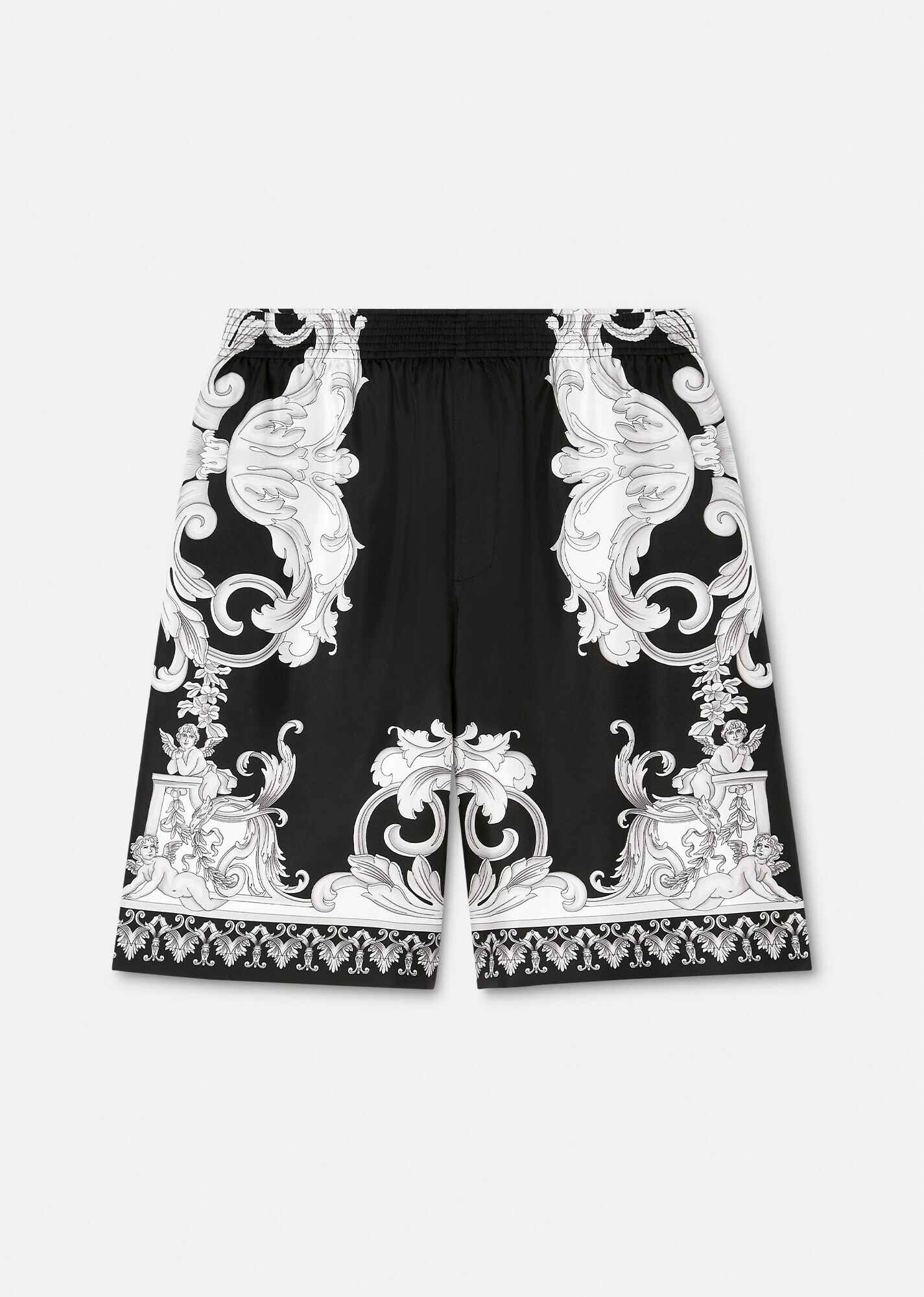 Silver Baroque Silk Shorts - 1