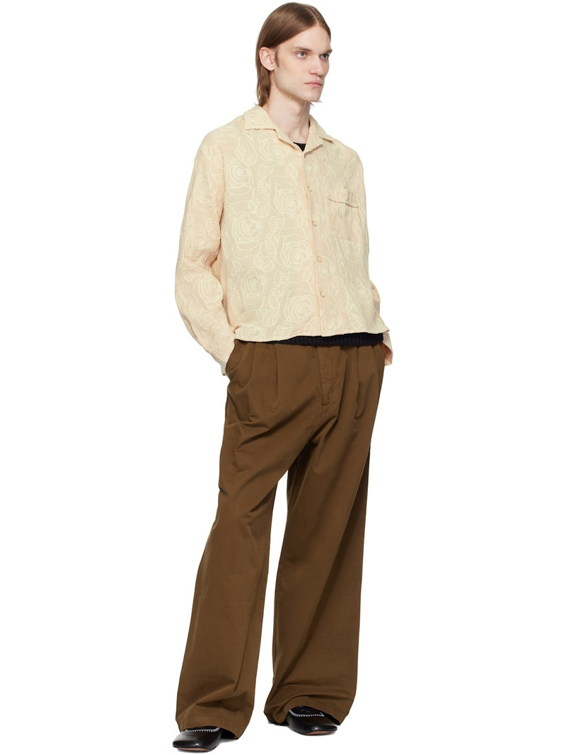 CMMN SWDN Beige Akito Embroidered Shirt outlook