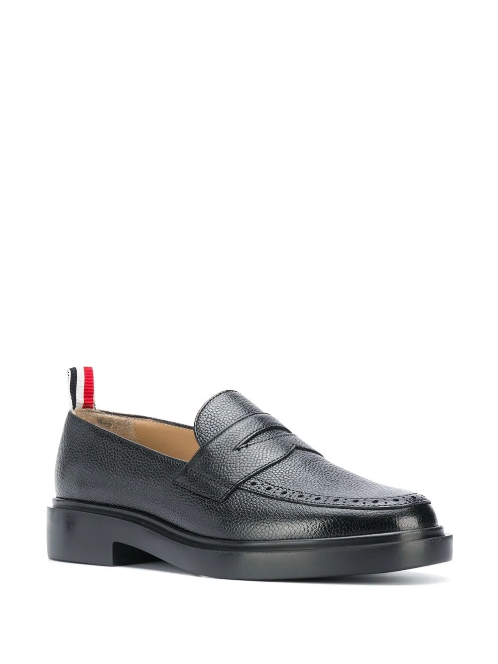 grained leather penny loafers - 2