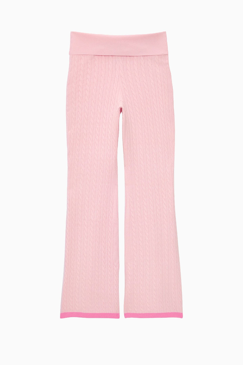 PINK x LoveShackFancy Foldover Flare Knit Pant 1
