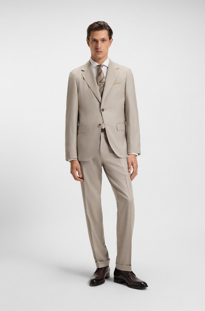 TWO-PIECE REGULAR-FIT SUIT IN HERRINGBONE VIRGIN WOOL 1