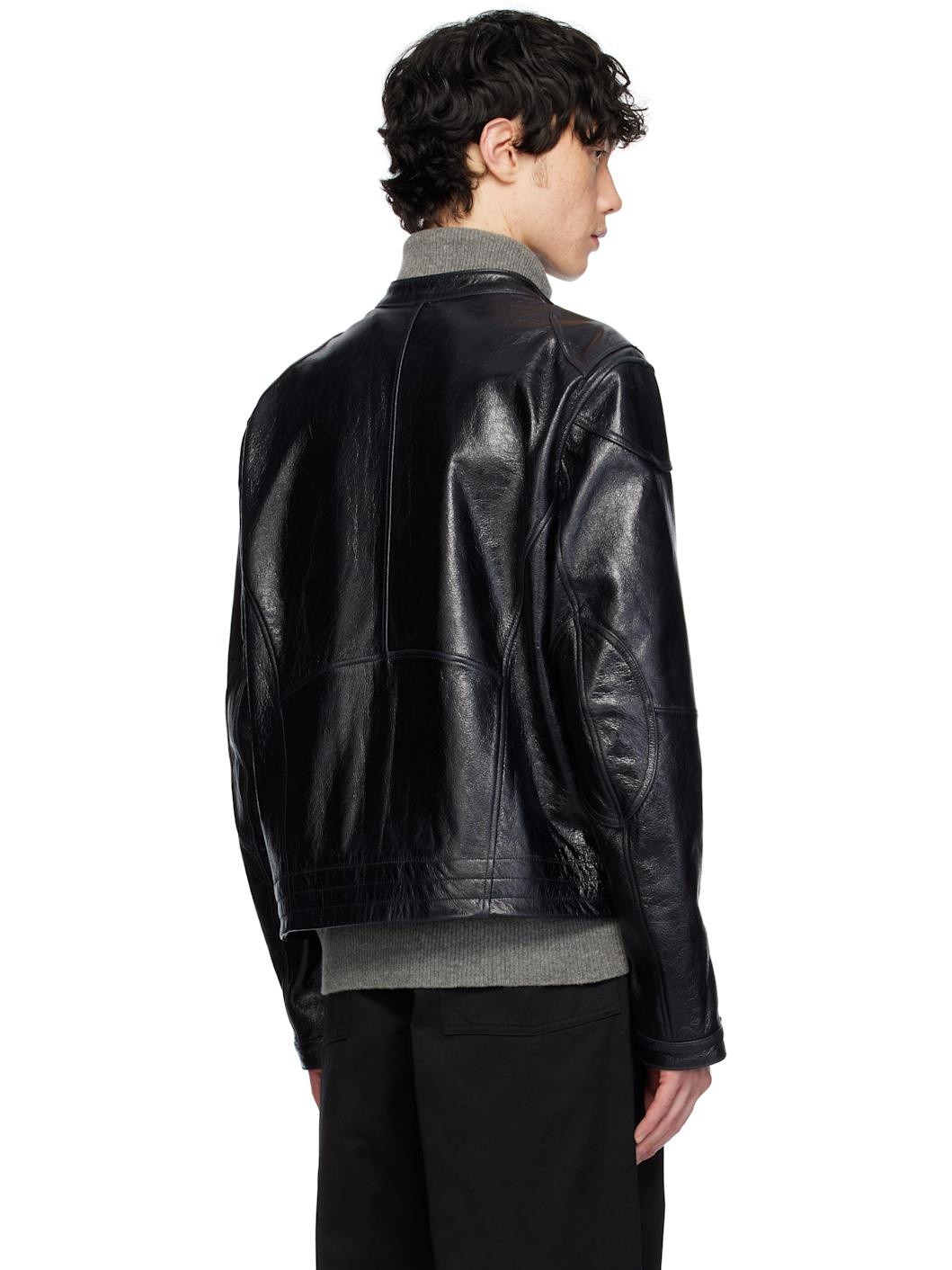 Black Mavericks Motorcycle Leather Jacket - 3