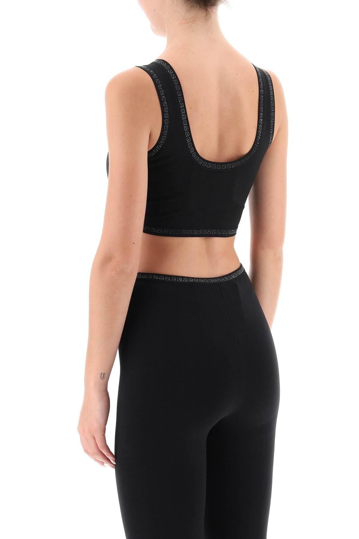 Alexander Wang Sports Bra With Crystal Studded Logo Trims - 4