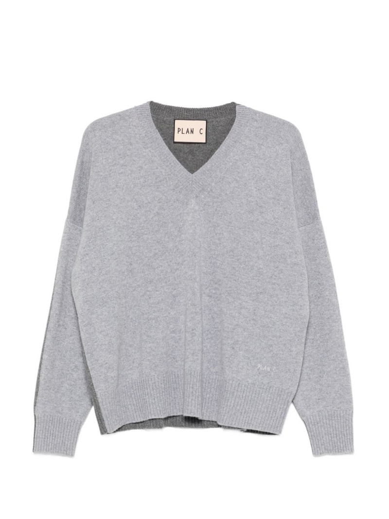 V-neck colour-block cardigan 1