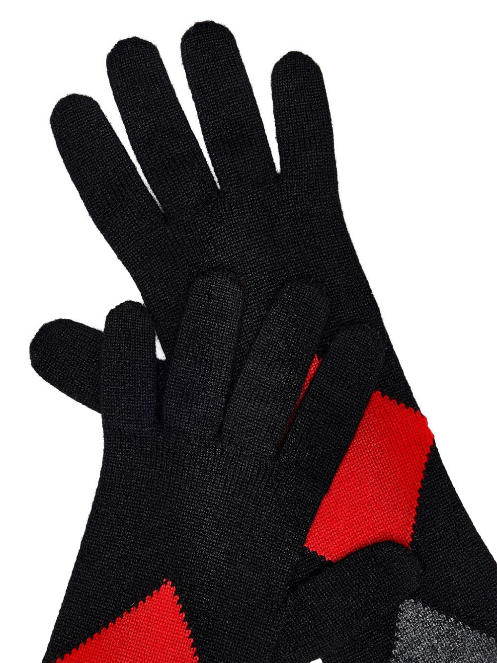 diamond-pattern cashmere gloves - 2